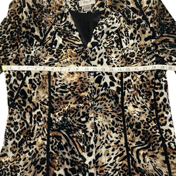 Aris.A Leopard Velvet Shirt Jacket L Fall Layering Y2K Grunge Mob Wife Aesthetic - Picture 5 of 11
